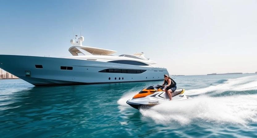 Watersports experience with Dubai yacht rental.