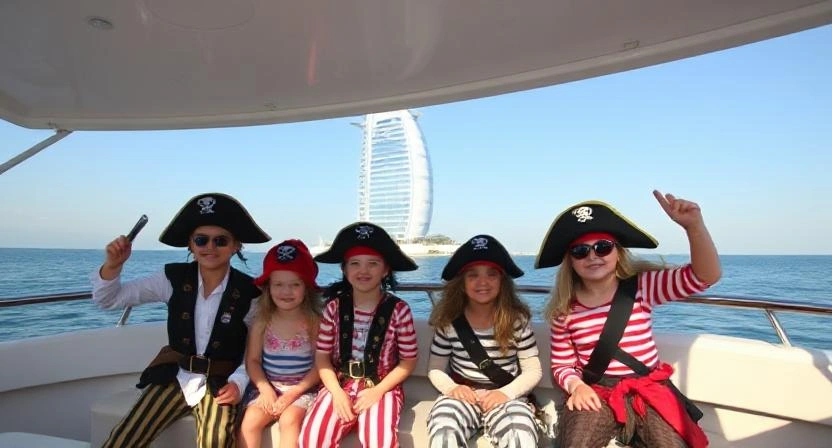 Family-friendly pirate-themed yacht rental Dubai.