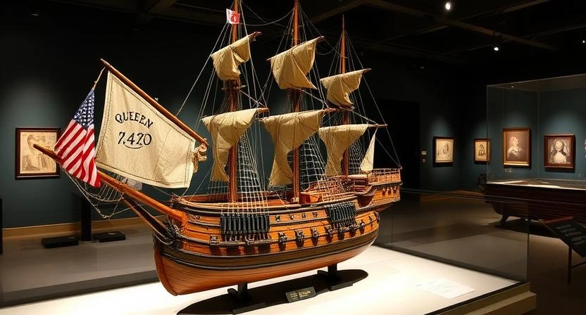 Museum model of Blackbeard’s flagship, Queen Anne’s Revenge.